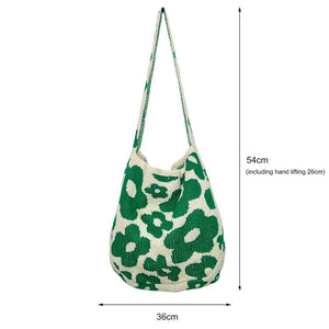 Flower Knitted Shoulder Bag for Women