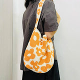 Flower Knitted Shoulder Bag for Women