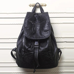 Stylish Washed Leather Women Backpacks Casual Shoulders Bag