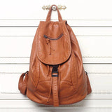 Stylish Washed Leather Women Backpacks Casual Shoulders Bag
