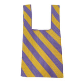 Japanese Striped Knitted Crossbody Bag for Women