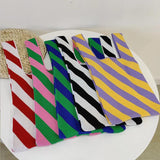 Japanese Striped Knitted Crossbody Bag for Women