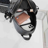 Women Backpack Purse PU Washed Leather Rivet Studded Rucksack