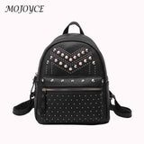 Women Backpack Purse PU Washed Leather Rivet Studded Rucksack