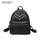 Women Backpack Purse PU Washed Leather Rivet Studded Rucksack