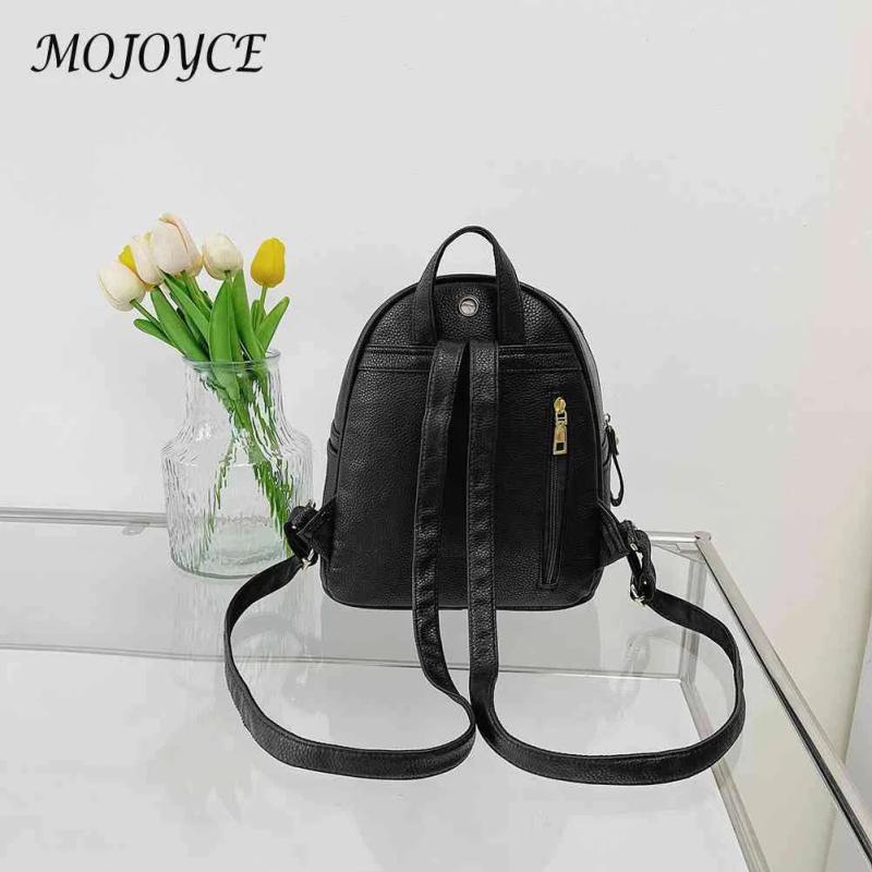 Women Backpack Purse PU Washed Leather Rivet Studded Rucksack