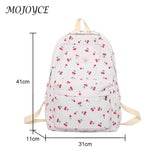 Cherry Print Backpack for Girls Portable School Bag