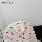 Cherry Print Backpack for Girls Portable School Bag
