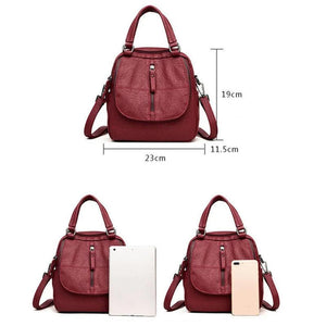 Leather Women's Backpack Casual Bag For Girls