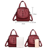 Leather Women's Backpack Casual Bag For Girls