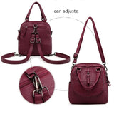 Leather Women's Backpack Casual Bag For Girls