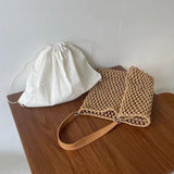 Cotton Handbags Ladies Net Hollow Out Tote Bag