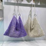 Cotton Handbags Ladies Net Hollow Out Tote Bag