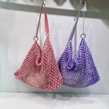 Cotton Handbags Ladies Net Hollow Out Tote Bag