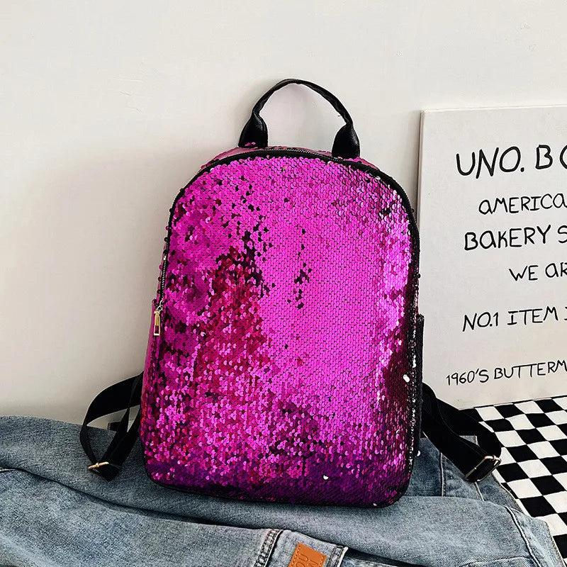 Sequins Women Backpacks Glitter Ladies Schoolbag Large Capacity Female Travel Ba