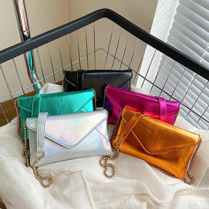 Women's Evening Shoulder Bag Leather Clutch Purse Wedding Party Envelope Handbag