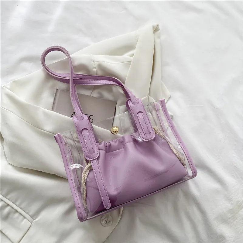 Summer Double-layer Underarm Bag with Hemp Rope Handle