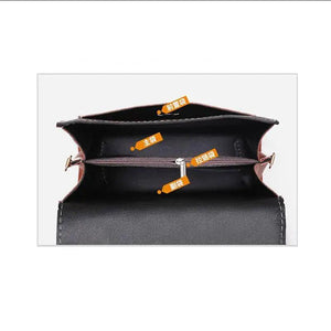 Women Contrast Handbag Female Classic Crossbody Bag Flap Bag Leather Shoulder Me
