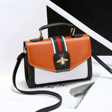 Women Contrast Handbag Female Classic Crossbody Bag Flap Bag Leather Shoulder Me