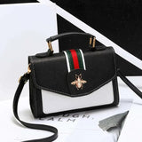 Women Contrast Handbag Female Classic Crossbody Bag Flap Bag Leather Shoulder Me