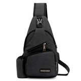 Large Capacity Chest Bag Mens Crossbody USB Charging Anti Theft Shoulder Bag