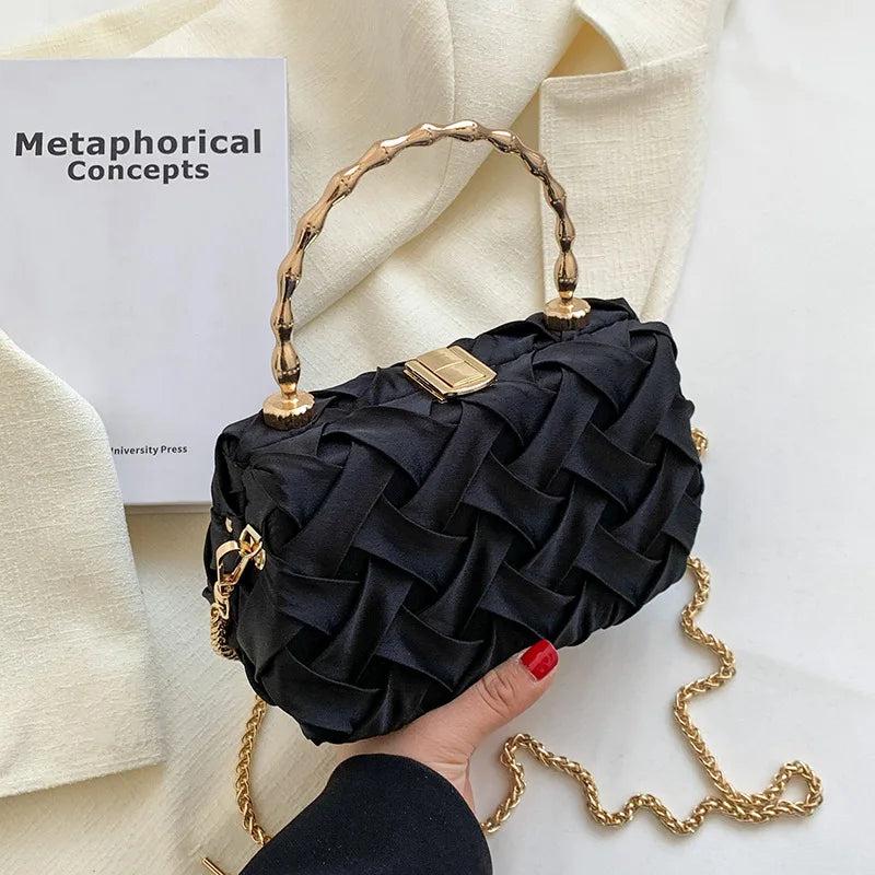Metal Chain Small Tote Bag Women's Handbag