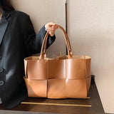 Textured Large Capacity Weaving Shoulder Bag Handbag Tot Bag