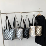 Plaid Quilted Women's Shoulder Bag Crossbody Large Handbag