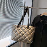 Plaid Quilted Women's Shoulder Bag Crossbody Large Handbag
