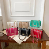 Stripe Printed Women's Shoulder Bag Chain Crossbody Bag