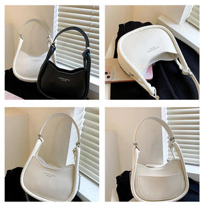 Chain Strap Shoulder Bag Pu Leather Crossbody