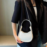 Chain Strap Shoulder Bag Pu Leather Crossbody