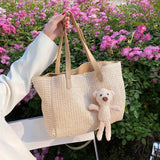 Straw Woven Large Tote Bag Beach Shoulder Bag