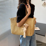 Straw Woven Large Tote Bag Beach Shoulder Bag