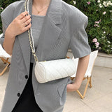 Cylindrical Cowhide Shoulder Bag for Women