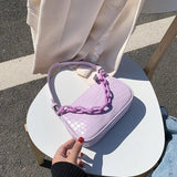 Female Acrylic Chain Shoulder Bag Underarm Handbag
