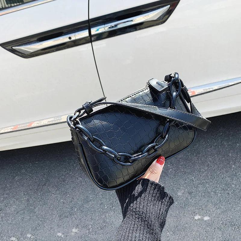 Female Acrylic Chain Shoulder Bag Underarm Handbag