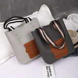 Bucket Shoulder Bag Women Handbags High Pu Leather Bag Ladies Patchwork Purse