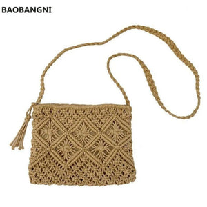 Fringed Hand Bag Messenger Bag Cotton Rope