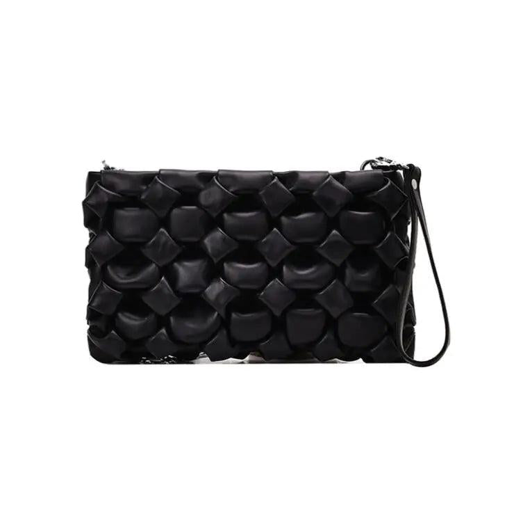 Women Crossbody Bag Temperament Handbag Textured Shoulder Bag INS Woven Chain