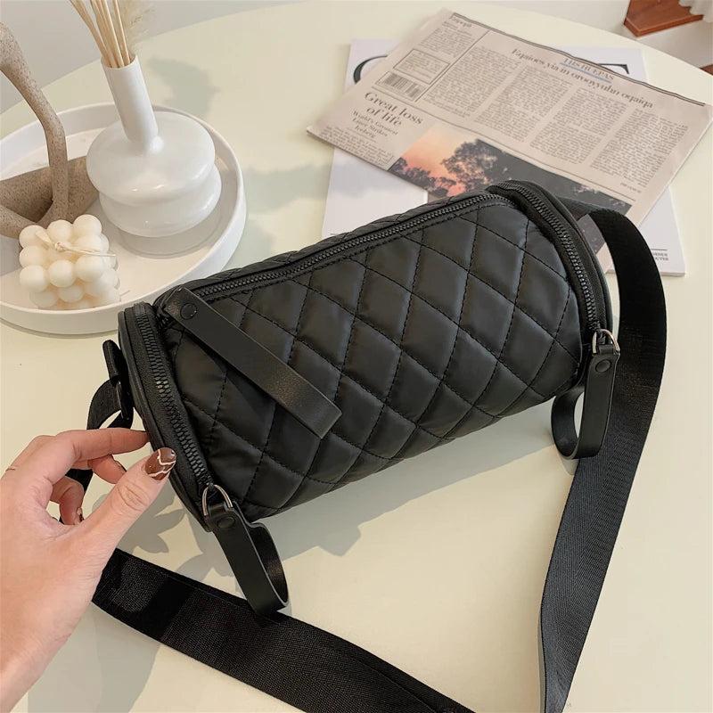 Cylindrical Women Shoulder Bag Handbag Ladies Crossbody Bag