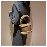 Lamb Hair Chain Crossbody Bucket Bag Female