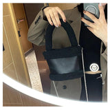 Lamb Hair Chain Crossbody Bucket Bag Female