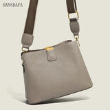 Cow Leather Women Shoulder Crossbody Bag 3 Layer Ladies Small Bucket Handbag
