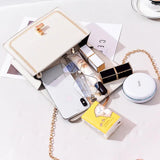 Sequin Pu Leather Female Bag Love Shape Lock Chain Shoulder Bag