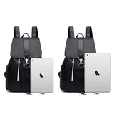 Solid Nylon Women's Backpacks Large Capacity School Bags