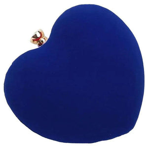 Heart Shape Clutch Bag Messenger Handbag Tote Evening Bag Purse, Blue