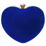 Heart Shape Clutch Bag Messenger Handbag Tote Evening Bag Purse, Blue