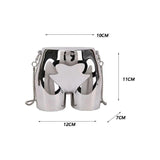 Metallic Shoulder Bag Acrylic Chain Messenger Handbag Purse