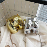 Metallic Shoulder Bag Acrylic Chain Messenger Handbag Purse